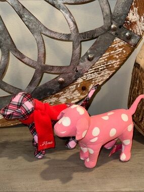 Pink  Victoria’s Secret Polka Dot Decorative Dog Figurine - Home Accents